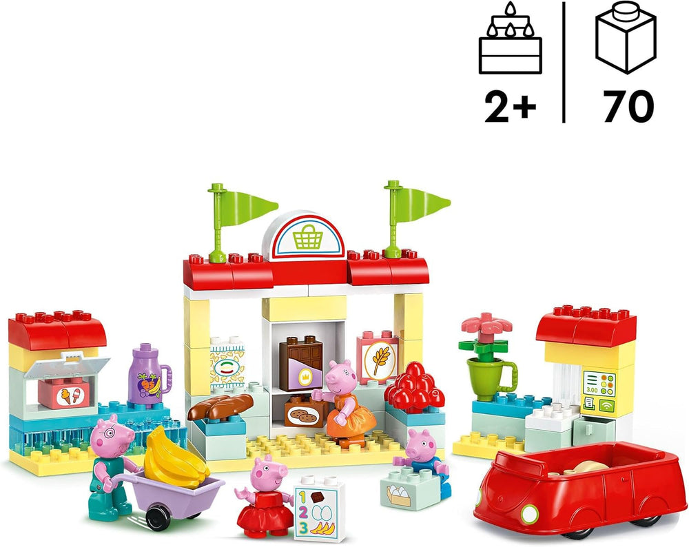 LEGO DUPLO 10434 Peppas Supermarkt: kreatives Lernspielzeug und Spielset, Geschenk für Jungen und Mädchen ab 2 Jahren, fördert die Geschicklichkeit. Bausets Besuchen Sie den LEGO-Store