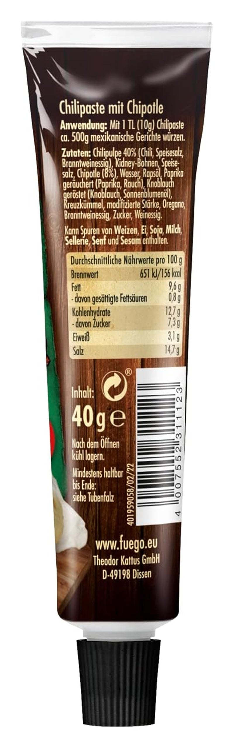 - Chipotle-Chili-Paste, würzige mexikanische Gerichte, für 4 Anwendungen, vegan, 1 x 40 g