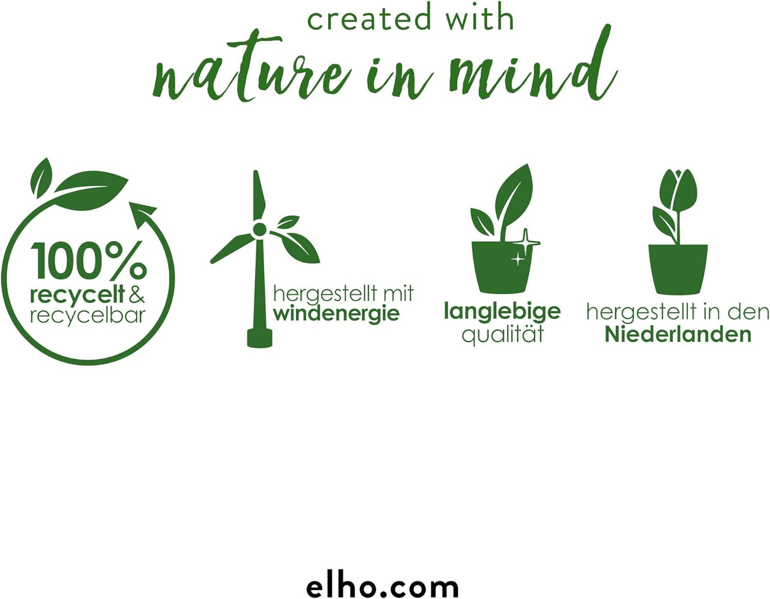 elho Green Basics Ghiveci Pătrat pentru Răsaduri Allin1 15 - Ghiveci pentru Flori pentru Cultivare - 100% Plastic Reciclat - Ø 15.0 x H 12.1 cm - Verde/Verde Frunză