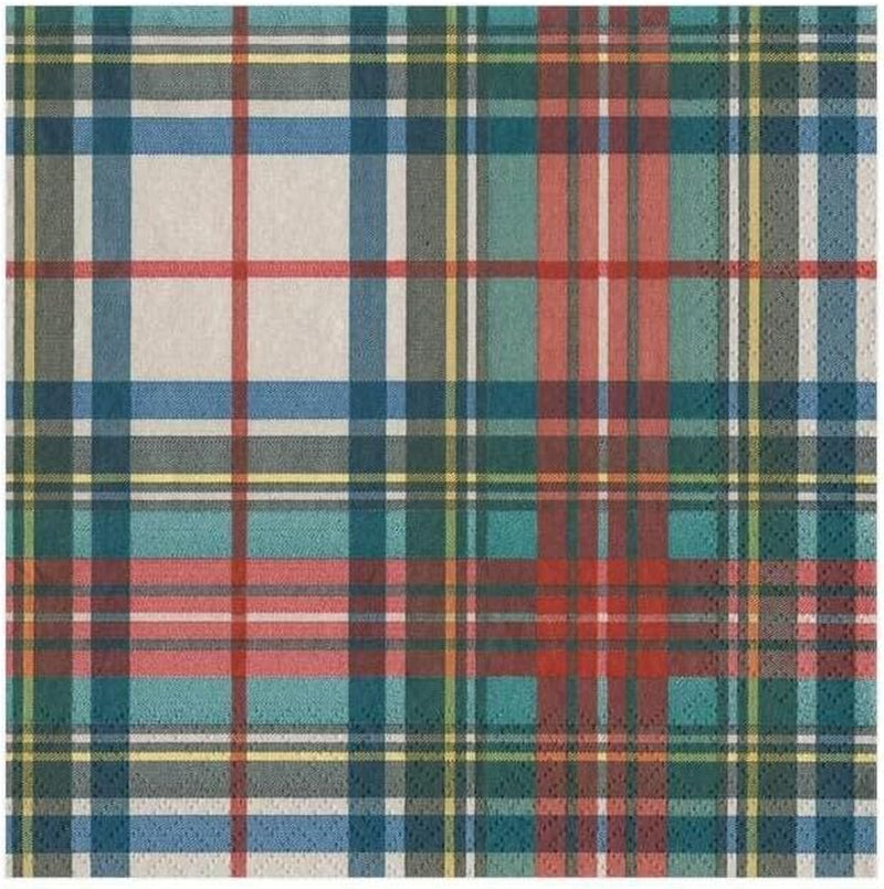 Șervețele de hârtie pentru cocktail Dress Stewart, tartan, 20 de bucăți per pachet