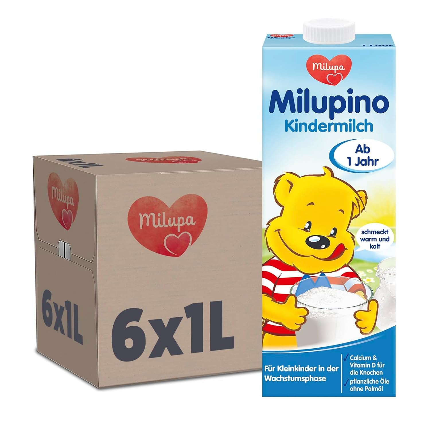 Milupa Milupino Trinkfertige Wachstumsmilch (6x1L), ab 1 Jahr, für Kleinkinder in der Wachstumsphase