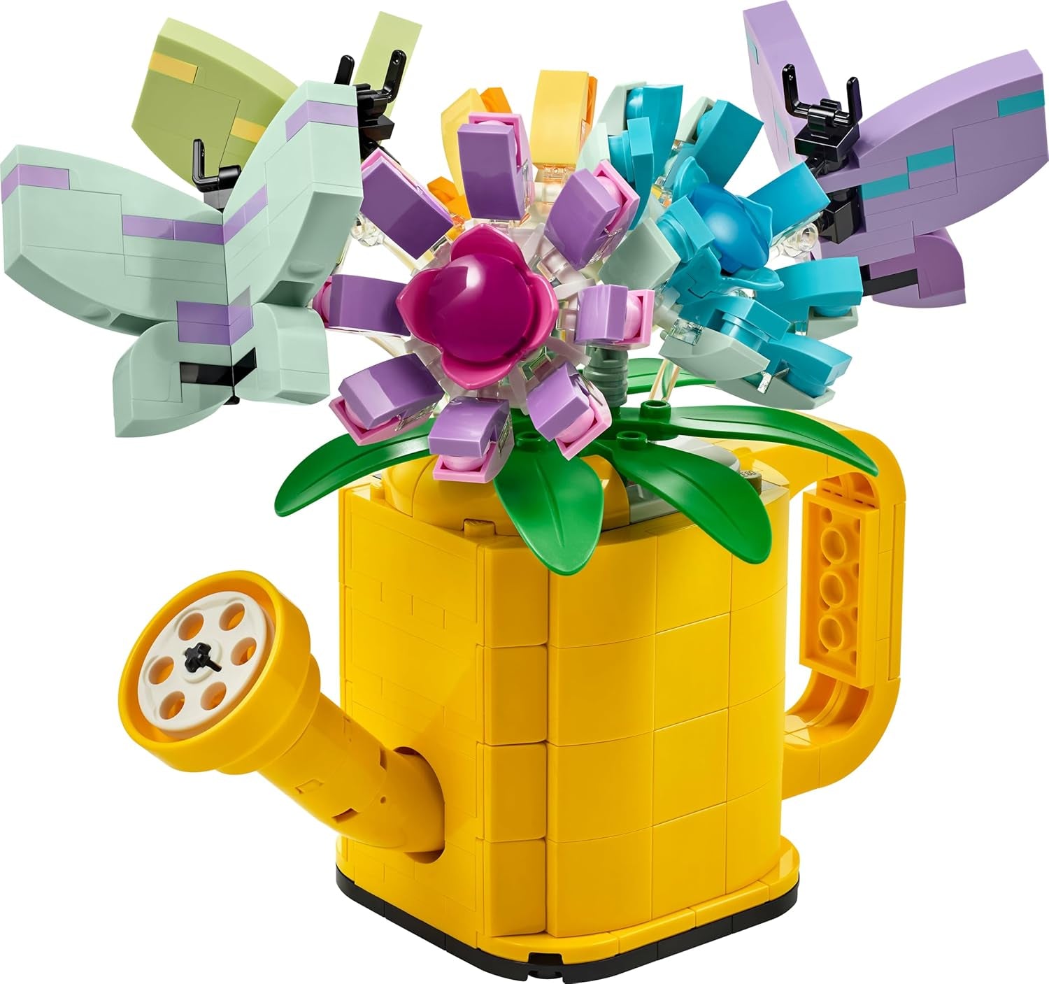 LEGO Creator 3-in-1-Spielzeug mit Blumen in der Gießkanne, Gummistiefel für 2 Vögel auf einer Stange, Tierset für Mädchen, Jungen und Kinder, mit 3 Schmetterlingsspielzeugen, tolles Schreibtischzubehör, Naturgeschenk 31149
