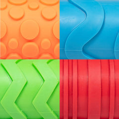 Mal- und Ton-Texturwalzen - 4er-Set - strukturierte Knetrollen für Kinder - Vielseitige Muster zum Basteln und Dekorieren