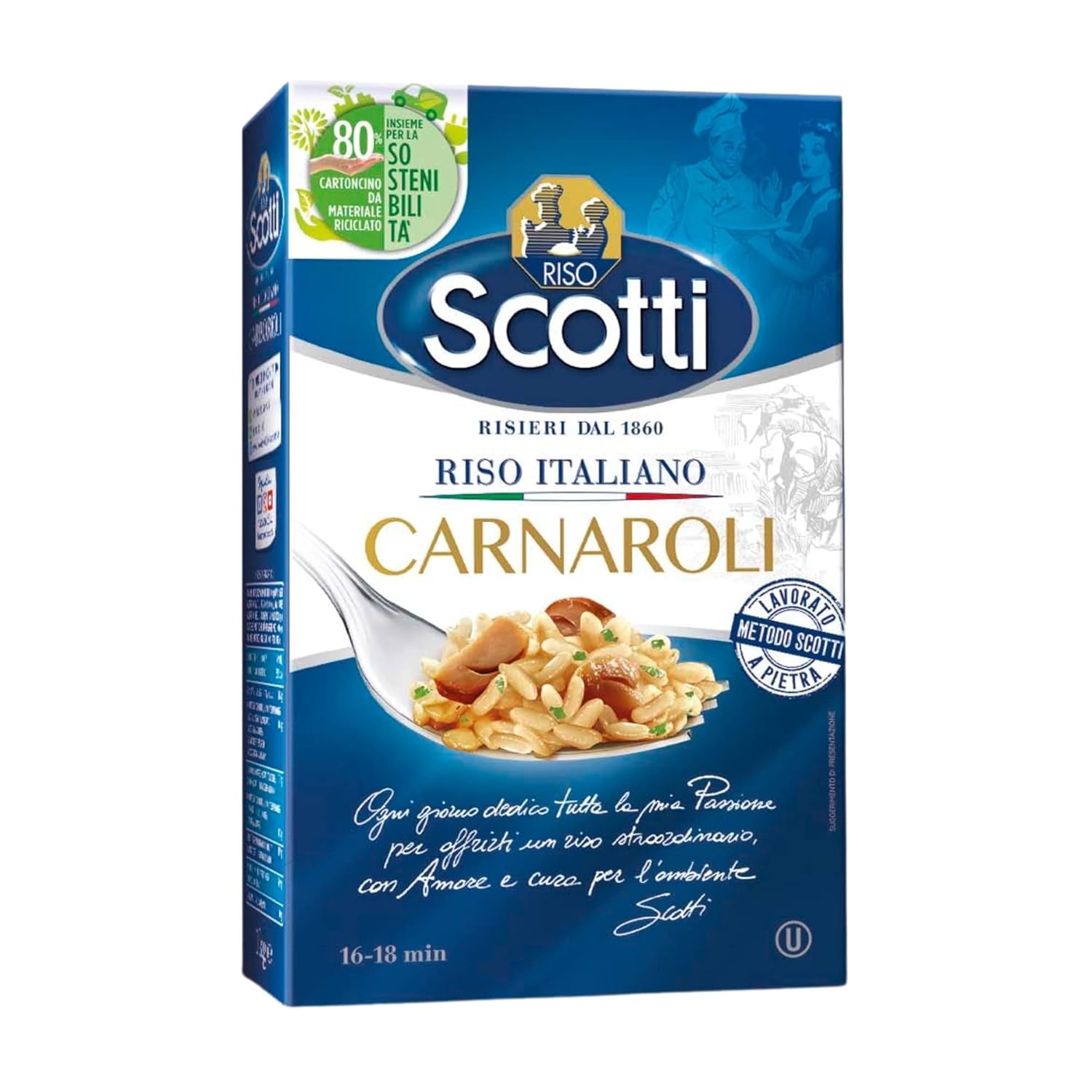 - Carnaroli – Extrafeiner Reis für Risotto, Reis aus Italien, fertig in 16 Minuten – 1 kg