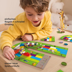 HABA Monza – Schnelles Brettspiel und Autorennspiel für Kinder ab 5 Jahren – mit 6 bunten Holzautos und bunten Würfeln – 2012226001