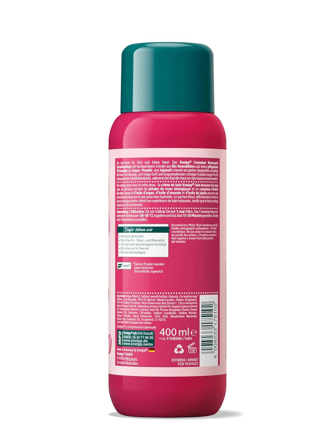 Kneipp, Badezusatz mit hochwertigem Extrakt aus Bio-Rosenblüten und einem Komplex aus pflegenden Ölen, 400 ml Dusche und Bad Naty Shop