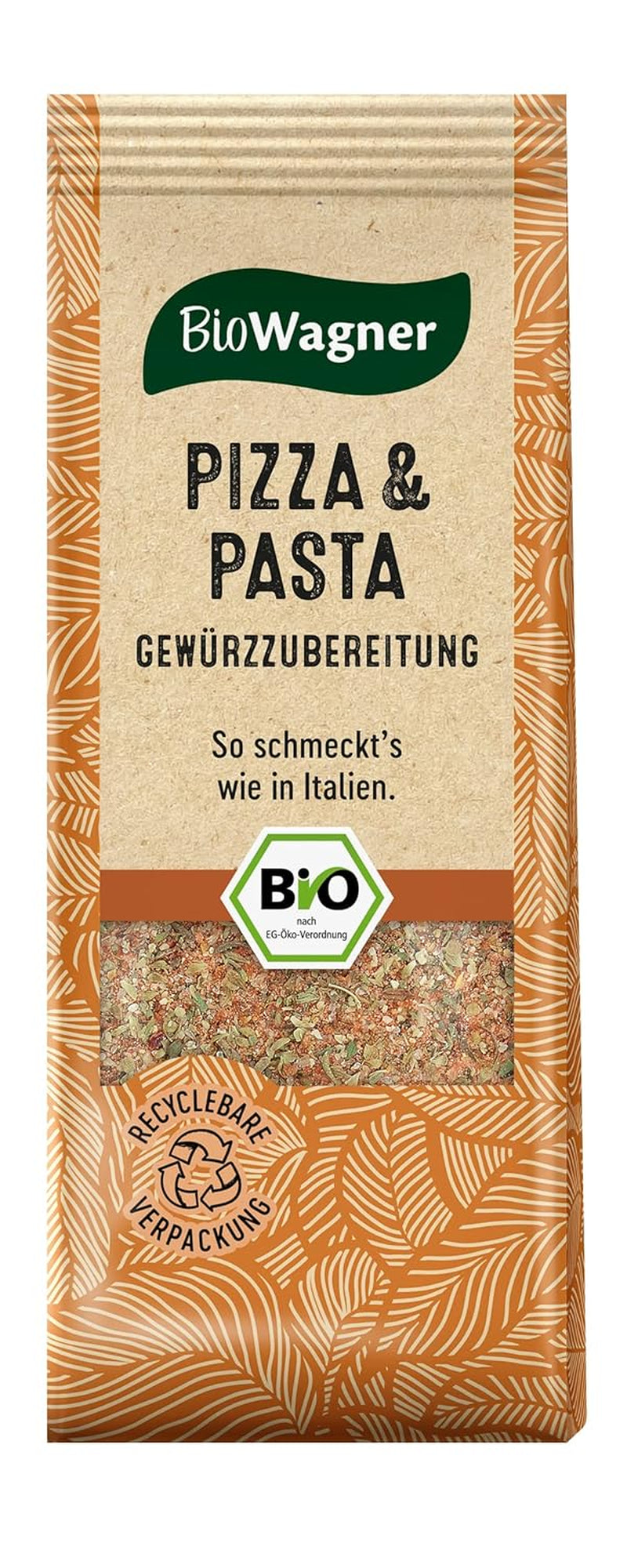 BioWagner - Bio Pizza & Pasta Gewürzzubereitung | naturbelassene Bio-Zutaten | recycelbare Verpackung | 60 g