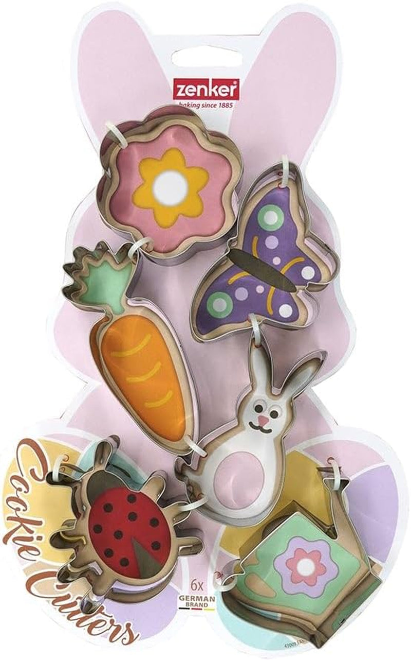 Set de forme pentru biscuiți Zenker 44876, 6 piese, multiforme, sablate, fursec, morcov, oțel inoxidabil, 7,9 x 2,5 cm