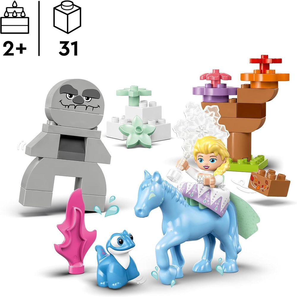 LEGO DUPLO | Disney ELSA und Bruni im Zauberwald, Eiskönigin, 4 Figuren, Spielzeug für 2-Jährige, Vorschulgeschenk für Mädchen und Jungen ab 2 Jahren, basierend auf „Die Eiskönigin 2“ (10418) Bausets. Beuche den LEGO-Store