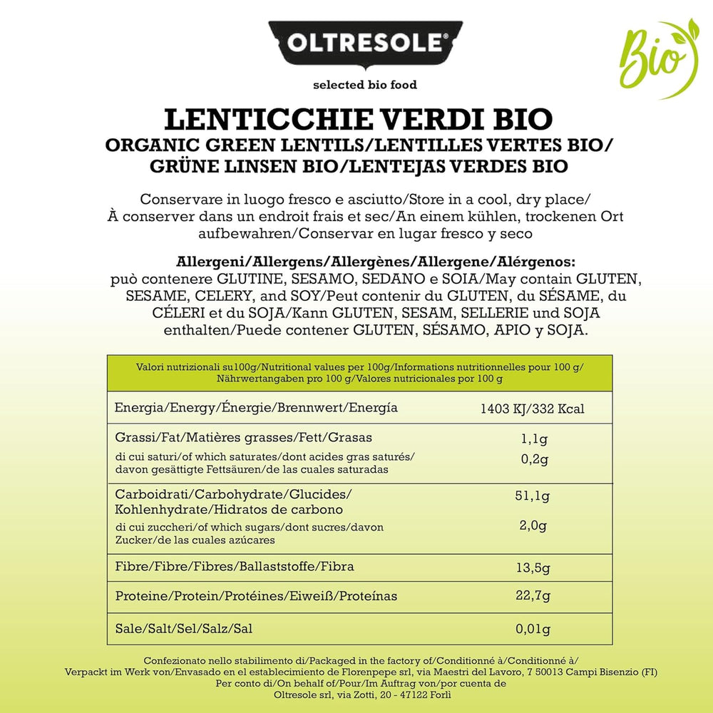 Grüne Bio-Linsen 5 kg, ganze Bio-Hülsenfrüchte, Protein- und Ballaststoffquelle, reich an Ballaststoffen und Mineralien, Sparpaket