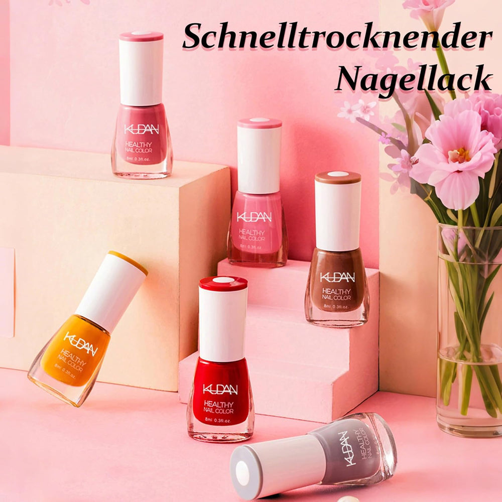 6-teiliges Nagellack-Set – schnell trocknender, langlebiger leuchtend roter Nagellack – ungiftiger Nagellack auf Wasserbasis für DIY-Salons, Maniküre, Geschenk (Farbe: A)