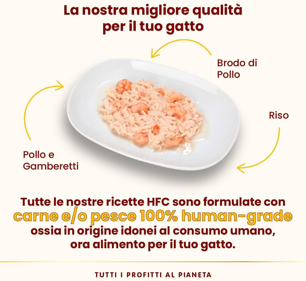 almo nature HFC Natural - Hrană umedă pentru pisici - cu pui - Calitate umană, Fără gluten, Monoproteină - 55g, pachet de 6