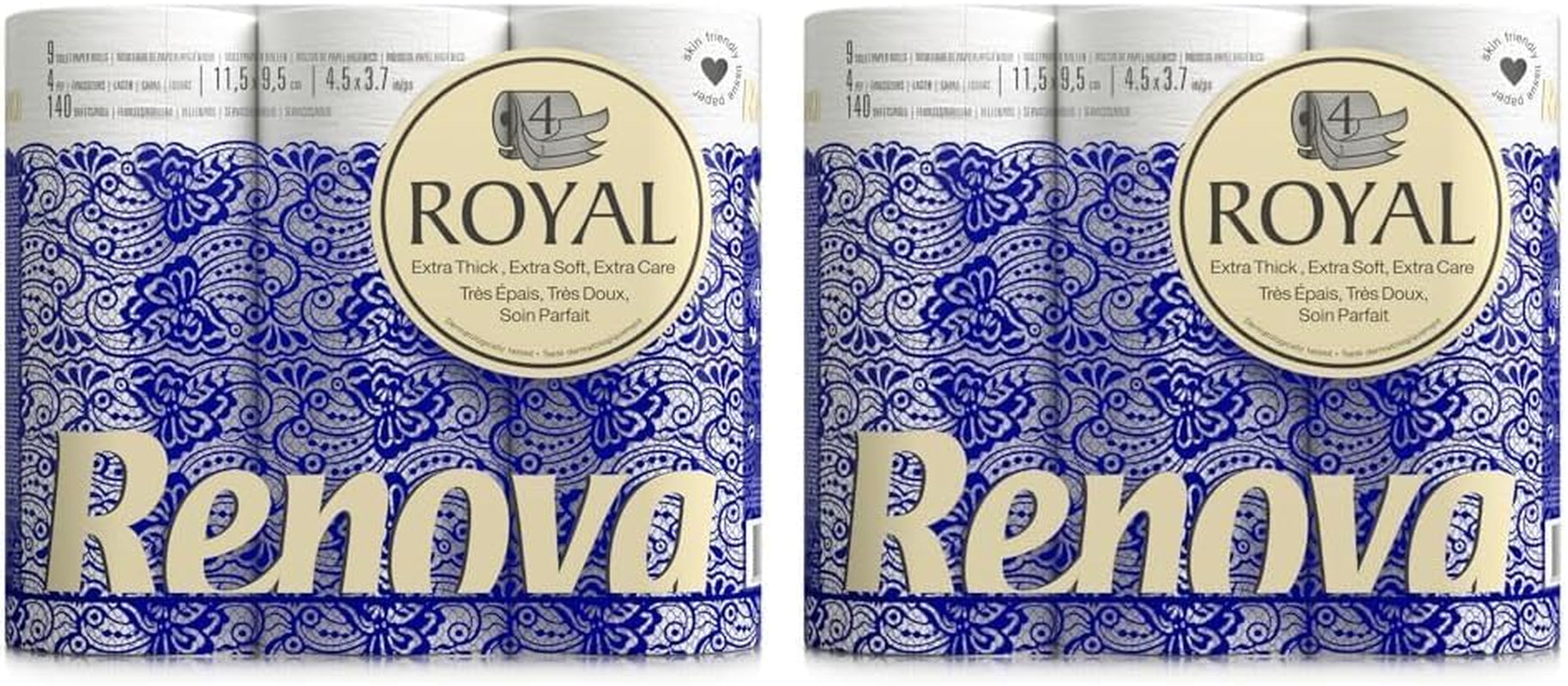 Hârtie igienică Renova ROYAL 9 role, albă, normală