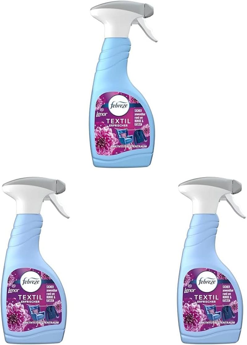 Febreze Textilwaschmittel Lenor Amethyst Floral Dream, blau, 500 ml Waschmittel Naty Shop Set 3 x 500 ml