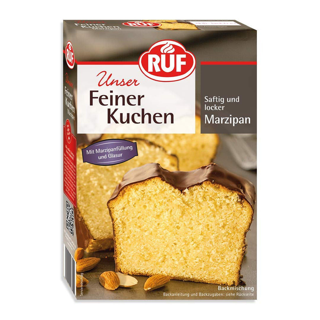 RUF Nusskuchen, Backmischung Mit Schneller Und Einfacher Zubereitung, Nussig Und Locker Mit Glasur, Als Grundlage Für Rüblikuchen, Vegan, 1 X 520G Naty Shop 495 G (1Er Pack) Marzipankuchen