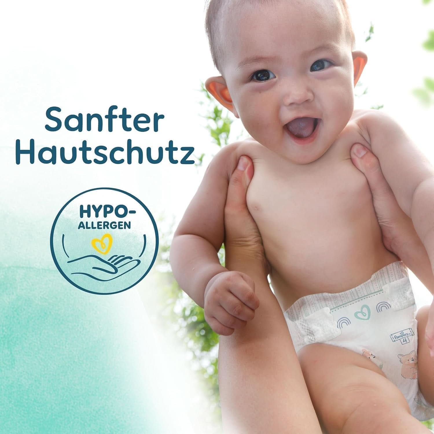Pampers Babywindeln Größe 2 (4–8 kg) Harmony, Sparpack mit doppelter Monatsbox, sanftem Hautschutz und pflanzlichen Inhaltsstoffen, 408 Stück. Mutter und Baby Naty Shop