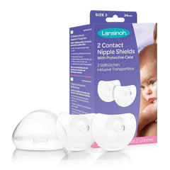 Lansinoh Stillhütchen 24 Mm (Größe 2), 2 Stück inkl. Aufbewahrungsbox - Angenehmes Tragegefühl - Trotz Anlegeschwierigkeiten Weiter Stillen Zubehör Essen und Stillen Bebe Naty Shop