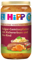 Hipp Bio für kleine Feinschmecker Menüs Bulgur-Gemüsebrot mit Kichererbsen und Bio-Rindfleisch, 250G, 6 x 250 Gramm Mutter und Kind Naty Shop Standardtitel