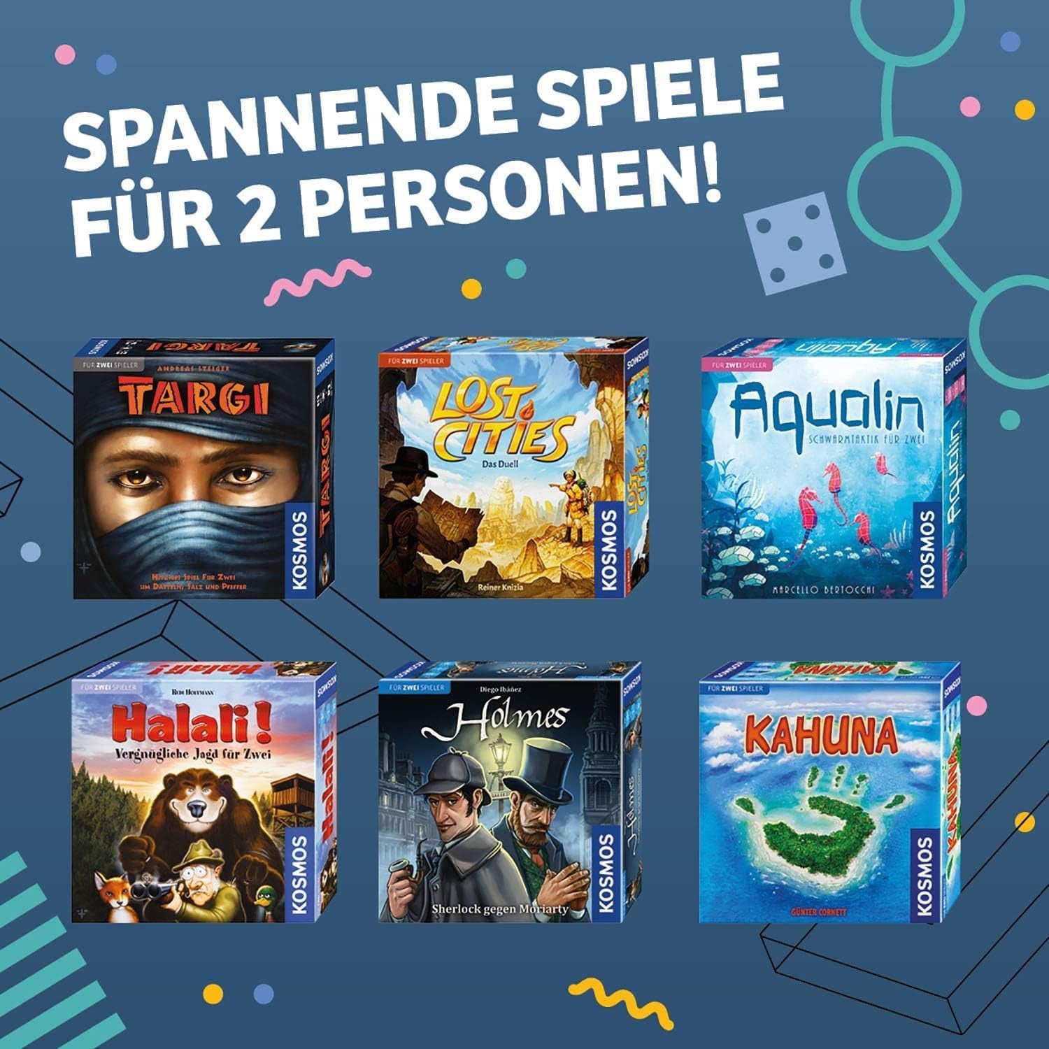 KOSMOS 692766 Holmes - Sherlock vs. Moriarty, Zwei-Personen-Spiel, Sherlock Holmes-Spiel, Brettspiel für genau 2 Spieler ab 10 Jahren, Strategiespiel