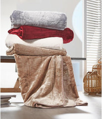 Amago – Bequeme Decke, Kaschmir-Optik, 220 x 240 cm – anthrazitfarbene Amago-Betten und Decken