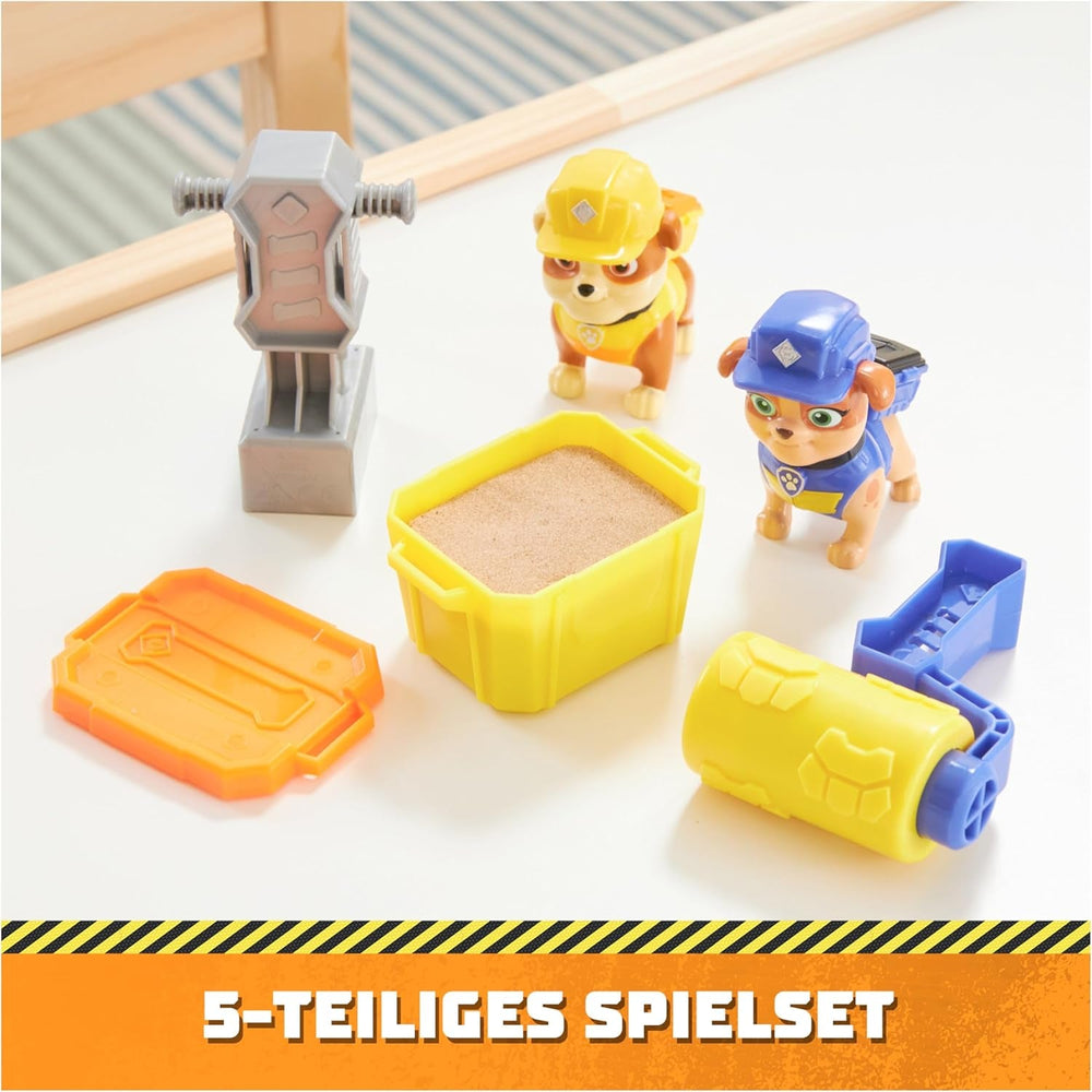 Rubble & Crew – Rubble & Mix Figuren-Actionfiguren-Set, 2 Bauspielzeuge und 85 g kinetischer Bausand, Spielzeug geeignet für Kinder ab 3 Jahren. Actionfiguren Naty Shop