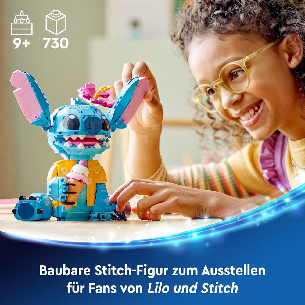 LEGO | Disney Stitch Spielzeug – Figur zum Spielen und Sammeln mit einer Eistüte und einer dekorativen Blume – Geschenk für Mädchen, Jungen und Lilo & Stitch Filmfans ab 9 Jahren – 43249
