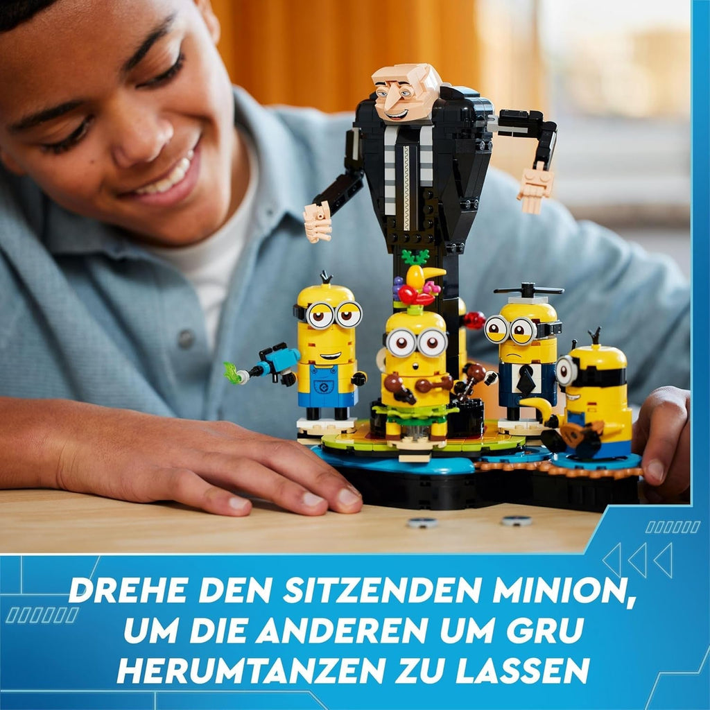 LEGO I - Pur și simplu Incorigibil 4 Gru și Minionii Cărămizi, personaje de film de jucărie dansatoare pentru a construi, juca și expune, cadou pentru băieți și fete 75582 Seturi de constructie Besuche den LEGO-Store