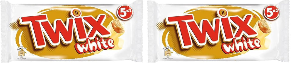 Twix weiße Schokoriegel; Karamell, Kekse, weiße Schokolade; Mehrfachpackung Pralinen; 5 Riegel (5 x 46 g)