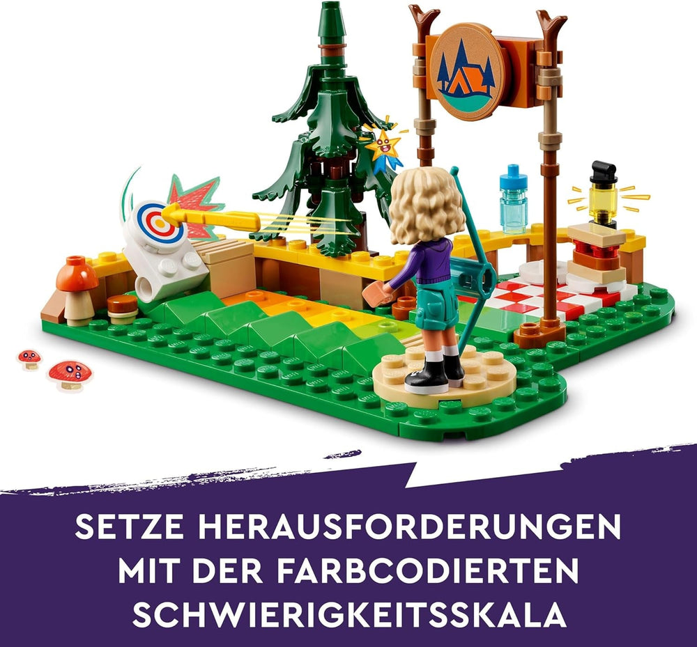 LEGO Friends Bogenschießen im Abenteuercamp Kinderbauspielzeug mit Pfeil und Bogen, 2 Figuren und einem Waschbecken, für Mädchen und Jungen ab 6 Jahren 42622 Bausets Besuchen Sie den LEGO-Store