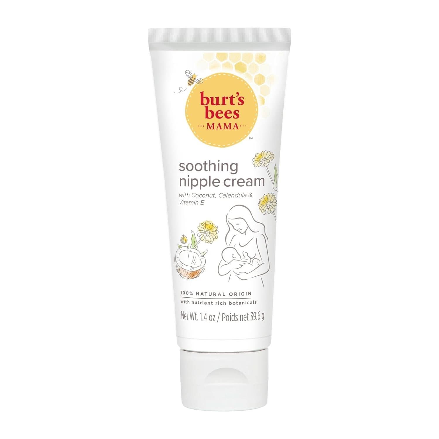 Burt'S Bees® Mama Beruhigende Brustwarzencreme mit Kokosnuss, Ringelblume und Vitamin E, 100 % natürlich, 1,4 Unzen Zubehör Essen und Stillen Baby Naty Shop