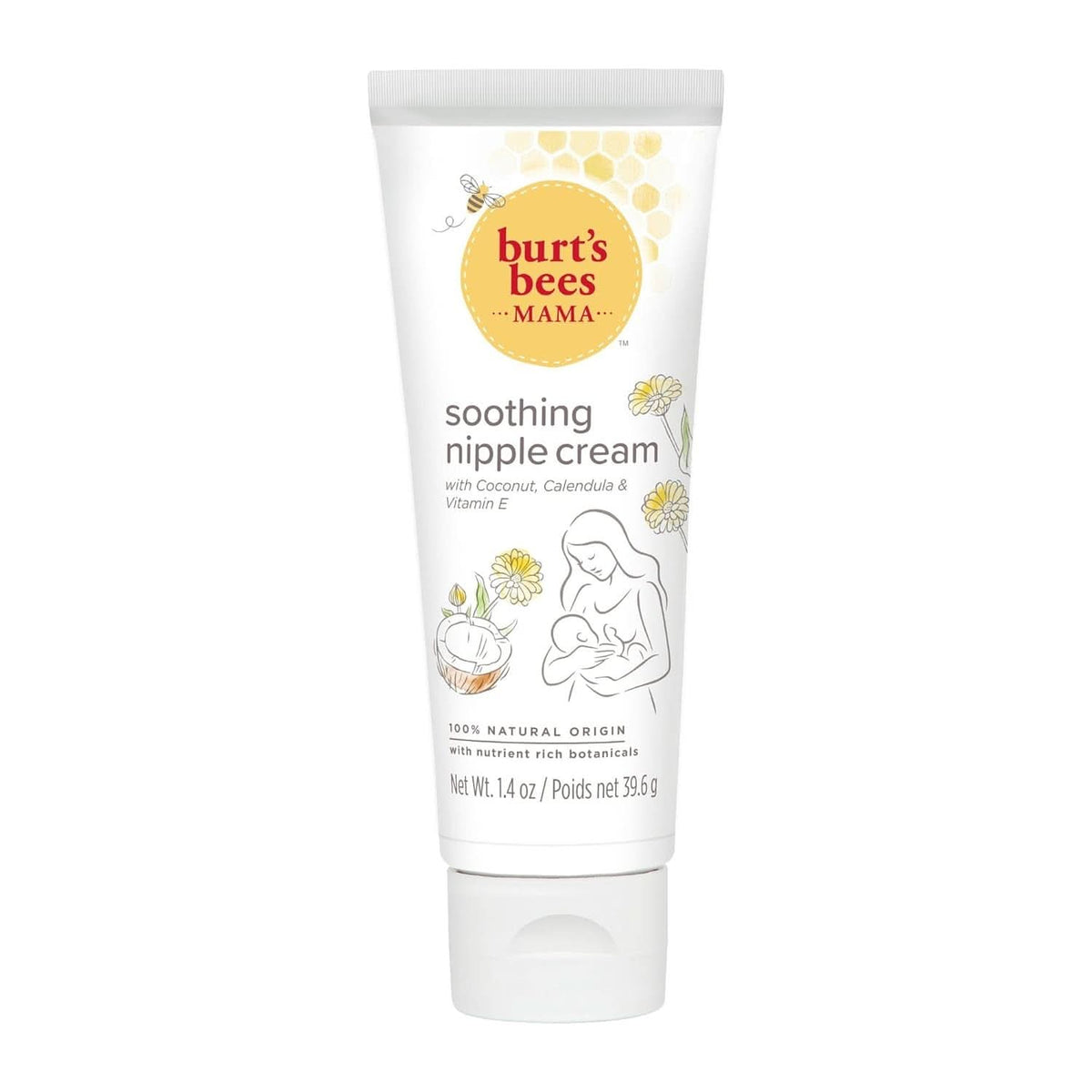 Burt'S Bees® Mama Beruhigende Brustwarzencreme mit Kokosnuss, Ringelblume und Vitamin E, 100 % natürlich, 1,4 Unzen Zubehör Essen und Stillen Baby Naty Shop