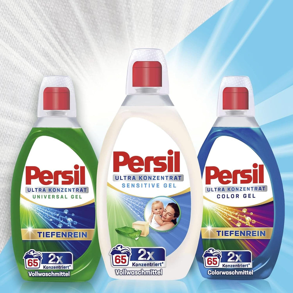 Persil Ultra Concentrate Sensitive Gel (130 Waschgänge), Flüssigwaschmittel für Allergien und Babys in einer kleineren Flasche für weniger Plastik, Entfernt hartnäckige Flecken, Dermatologisch getestete Waschmittel von Naty Shop