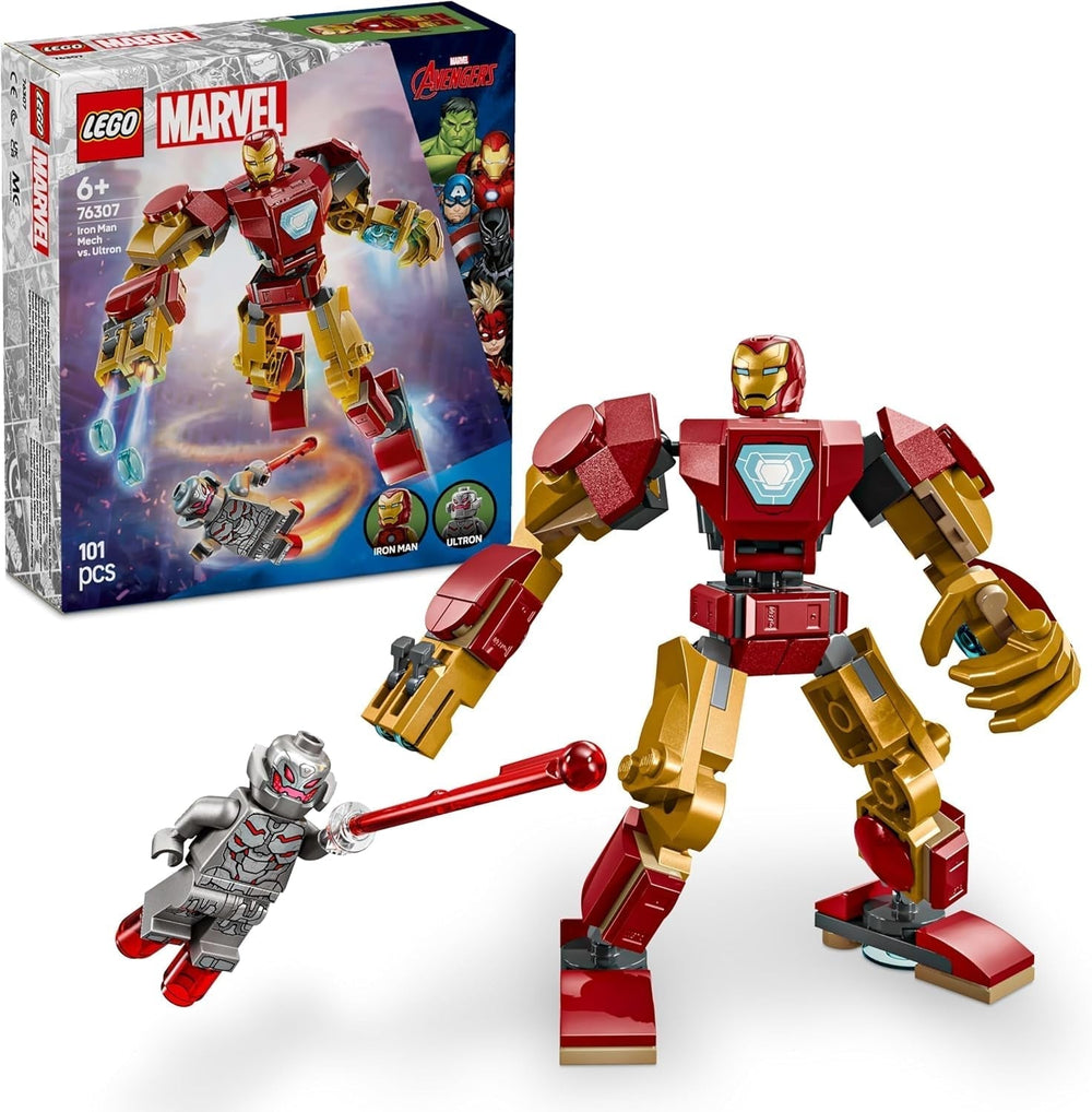 LEGO Marvel Iron Man Mech Vs. Ultron – Superhelden-Spielzeug mit 2 Minifiguren – Actionfigur mit beweglichen Armen, Beinen und Fingern – Geschenk für Jungen und Mädchen ab 6 Jahren. 76307 Bausets. Besuchen Sie den LEGO-Store. Standardtitel