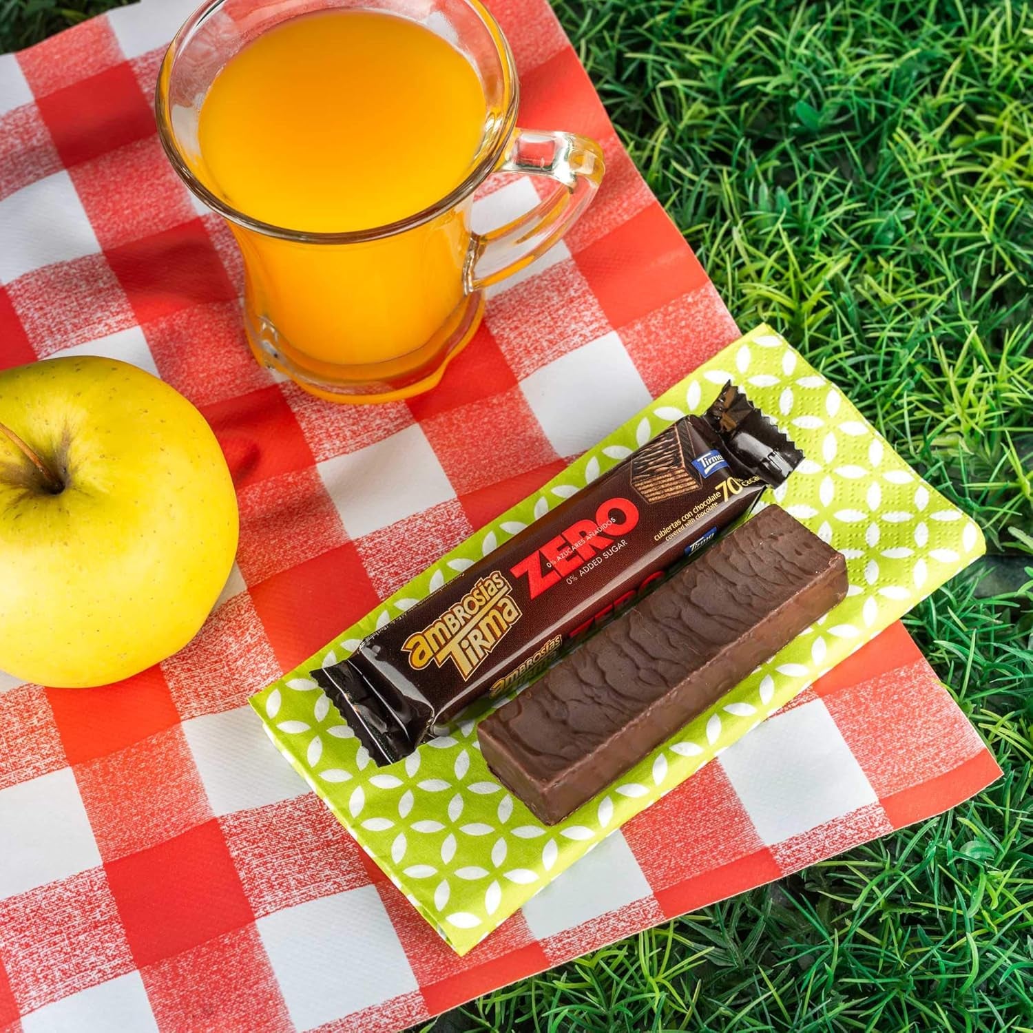 Waffeln mit dunkler Schokolade Tirma 70% Kakao | Ohne Zuckerzusatz | Geeignet für Keto-Diäten | Low Carb | Für Diabetiker Schokoladenwaffeln im Multipack | 3 Stück | 64,5 g