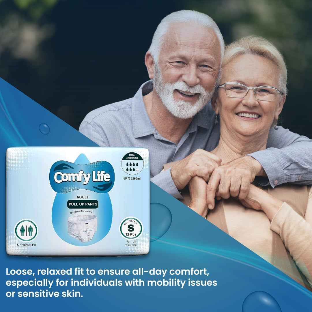 Premium-Inkontinenzhöschen für Erwachsene, hohe Saugfähigkeit, Größe S, 12 Stück