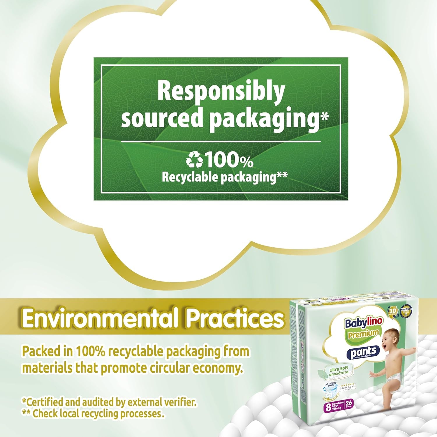 Premium-Hose Größe 8 mit Ultra-Soft-Filter, XXL (20+ kg), 104 Stück