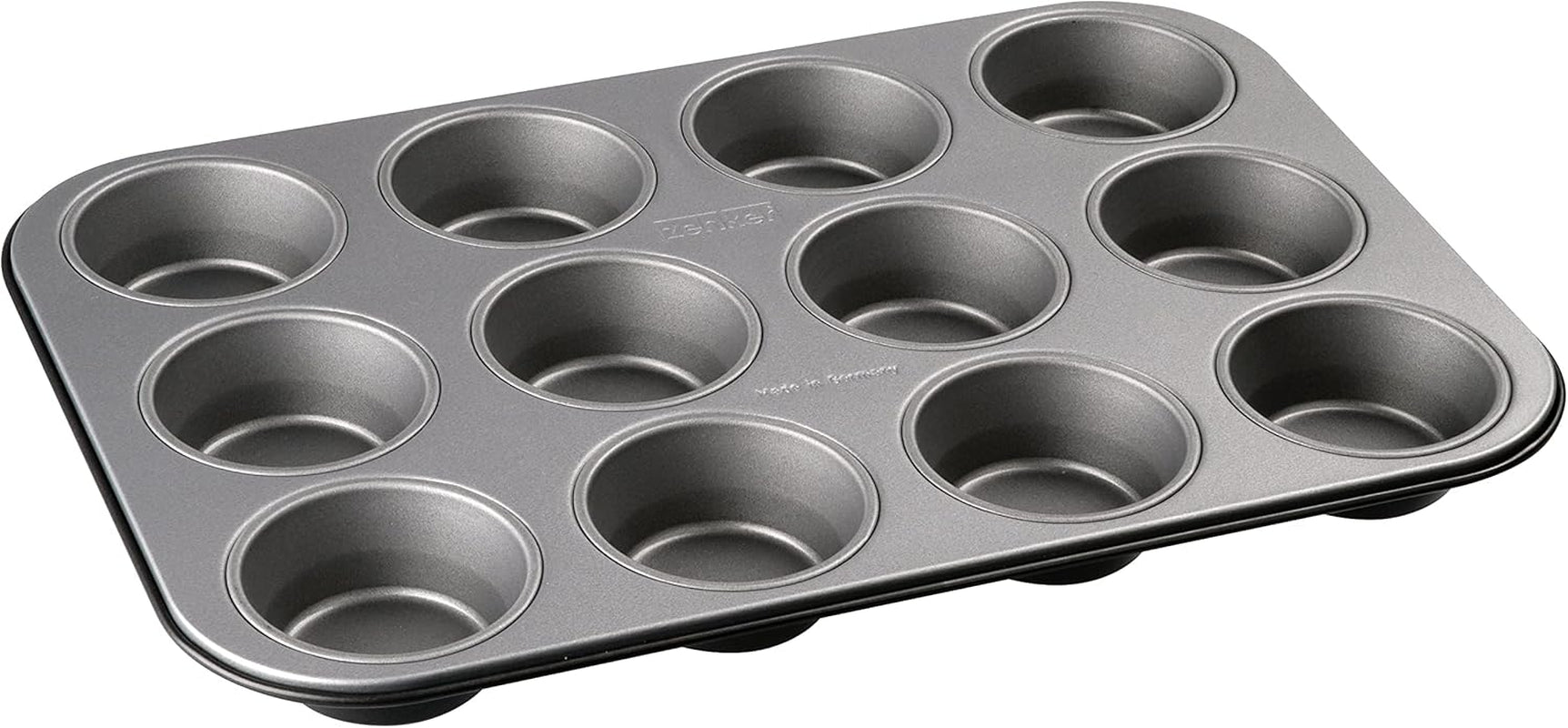 Zenker 12Er Muffinform Energy, Premium-Backform, Für Köstliche Kuchen, Verkürzt Die Backzeit Um Bis Zu 20% (Farbe: Silber/Anthrazit), Menge: 1 Stück, Hellgrau Und Dunkelgrau Formen und Bleche zum Backen Naty Shop