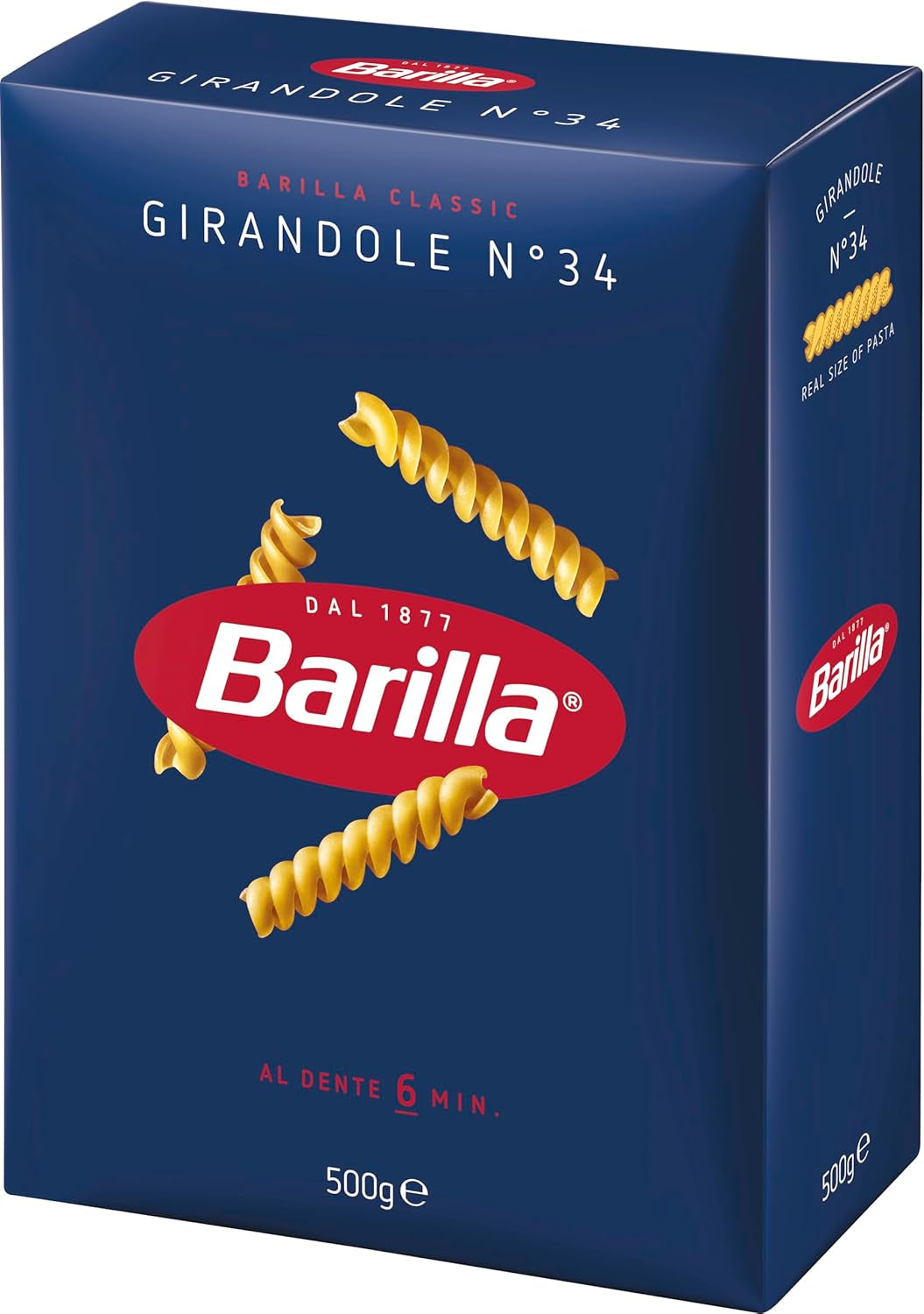 Pasta Barilla Classic Girandole Nr. 34, aus hochwertigem Hartweizen, immer al dente (1 x 500g)