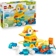 LEGO DUPLO Town Tiere auf Rädern 3-in-1-Set – Montessori Spielzeug zum Bauen von Ente, Fisch oder Hund mit Rädern und Ziehgriff – Geschenk für Mädchen und Jungen ab 2 Jahren – 10448