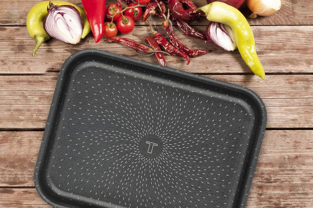 Tefal J1600502 Success Flach Mini Backofen Aluminium Schwarz 19X25 X 4,2 cm Formen und Bleche zum Backen Naty Shop