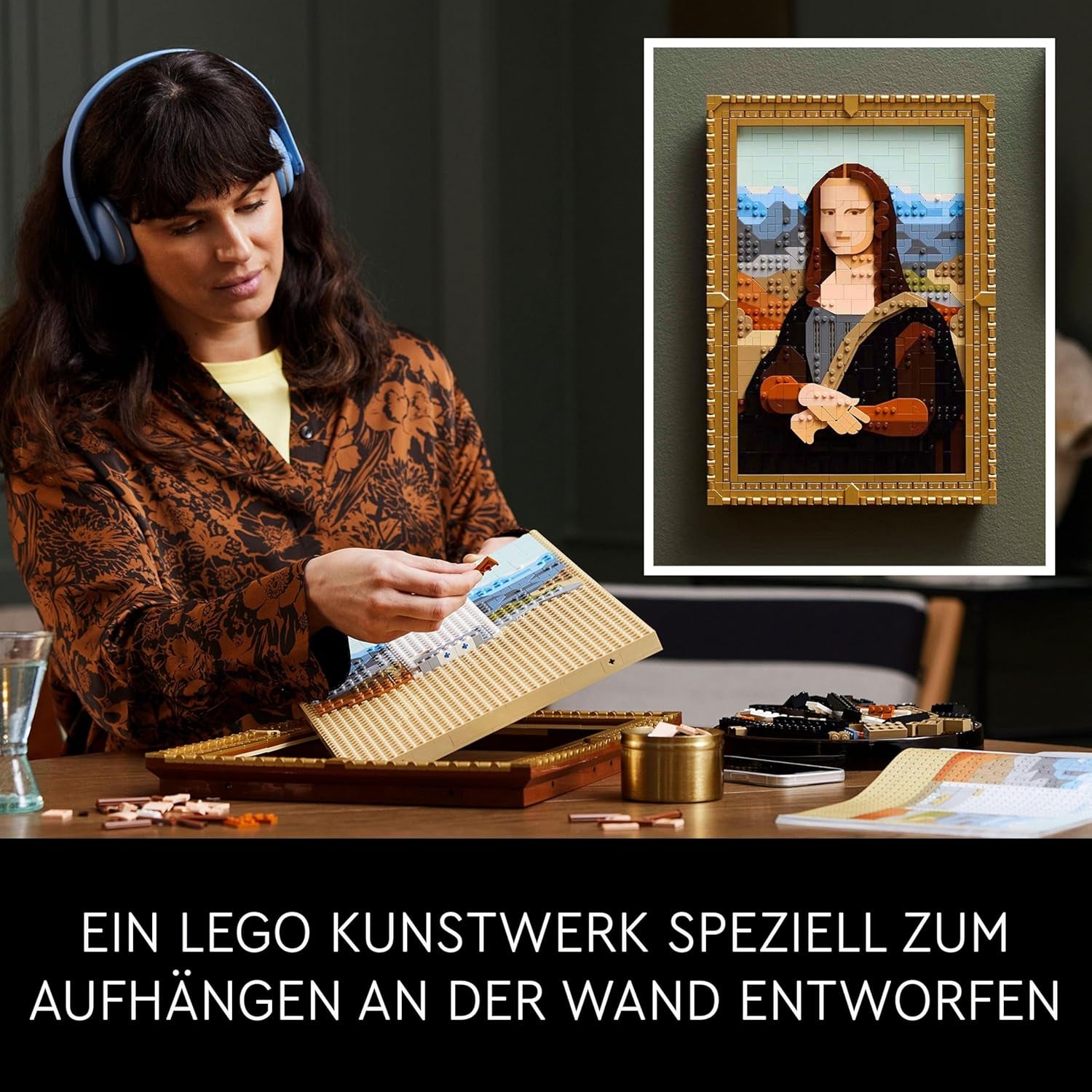 LEGO Art Mona Lisa, Erwachsenenset, Leonardo Da Vinci-Gemälde zum Aufhängen, kreative Aktivität für Männer und Frauen, Geschenk für Kunstliebhaber, italienische Renaissance-Kunst 31213 Bausets Besuchen Sie den LEGO-Store