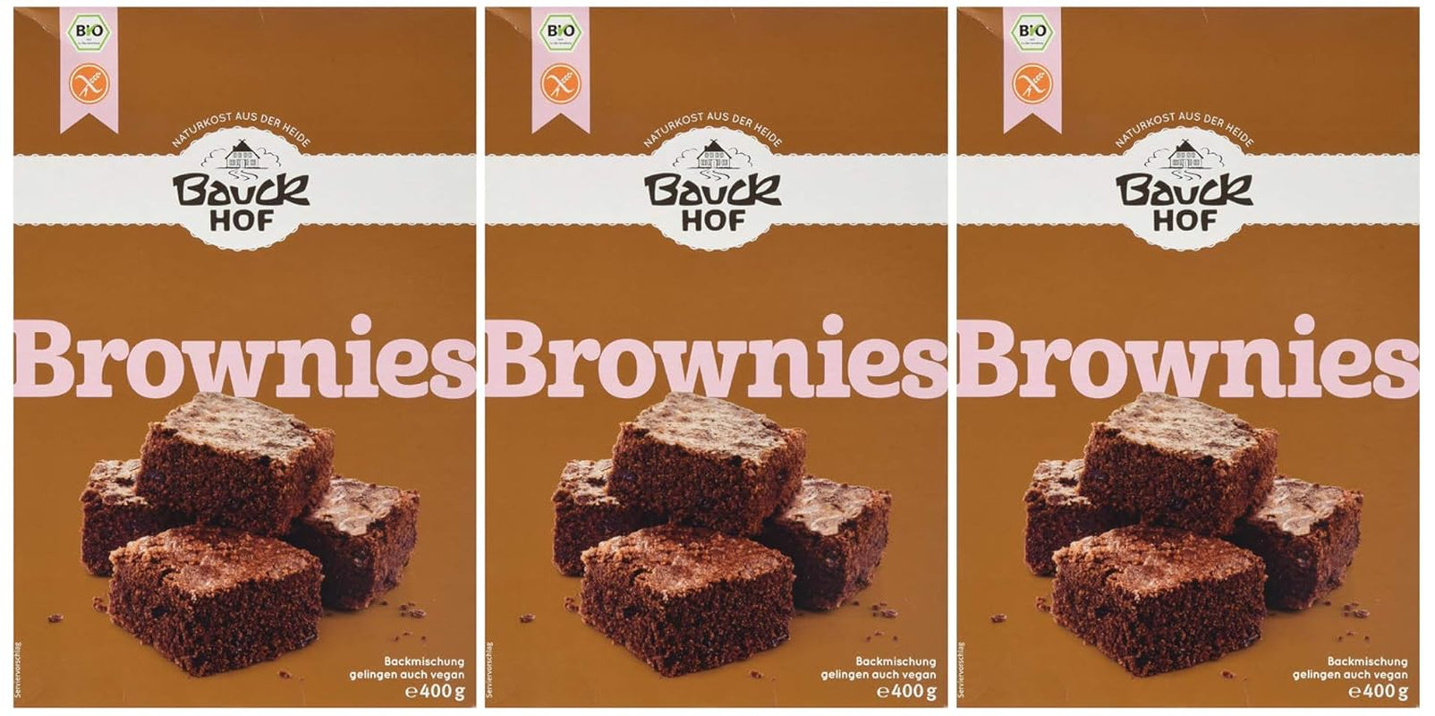 Brownies glutenfrei, 3er Pack (3 x 400 g) - Bio Naty Shop