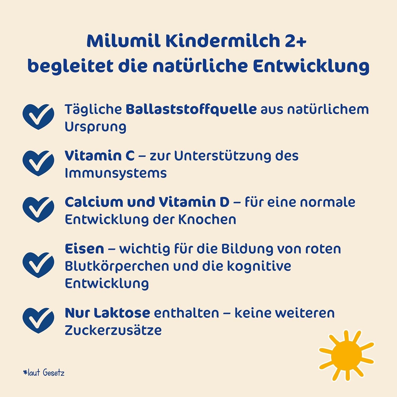 Milupa Milumil Wachstumsmilch 2+ - Ab 1 Jahr - Für Kleinkinder in der Wachstumsphase - 5 x 550 g