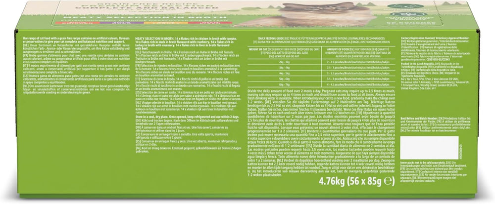 hrană umedă pentru pisici de la Amazon, fără cereale, pentru pisici adulte, selecție de carne în jeleu, 4,76 kg, 56 de pachete a câte 85 g (anterior Lifelong)