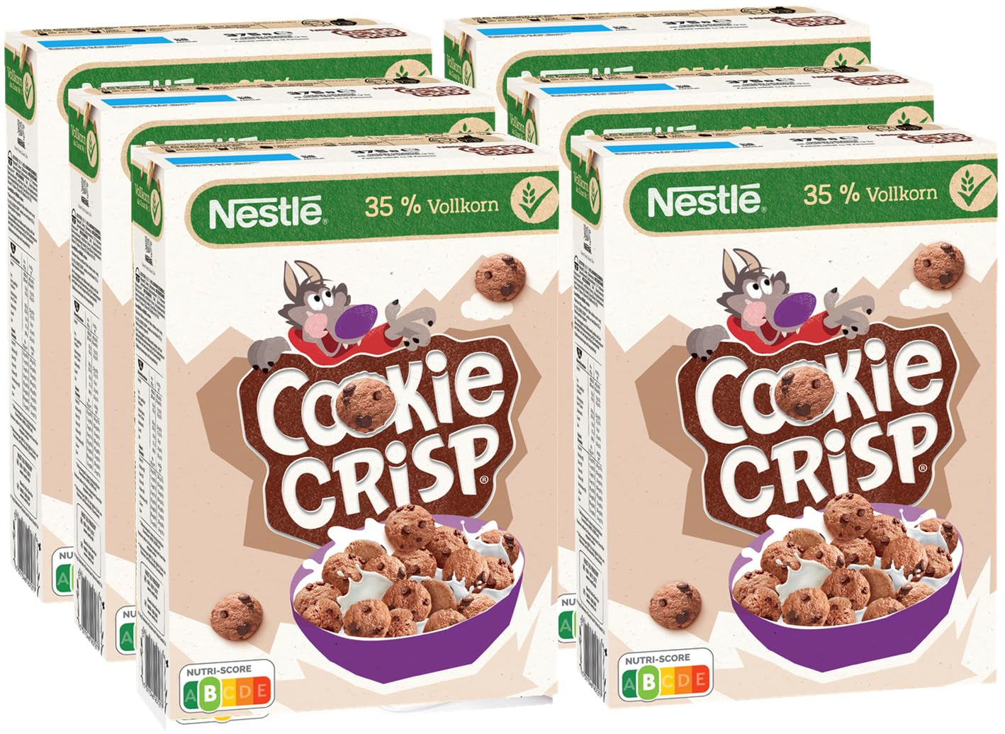 Nestlé Cookie Crisp (+20 %), Vollkorn-Frühstückskeks-Müsli für Kinder, 1er-Pack (1x450g)