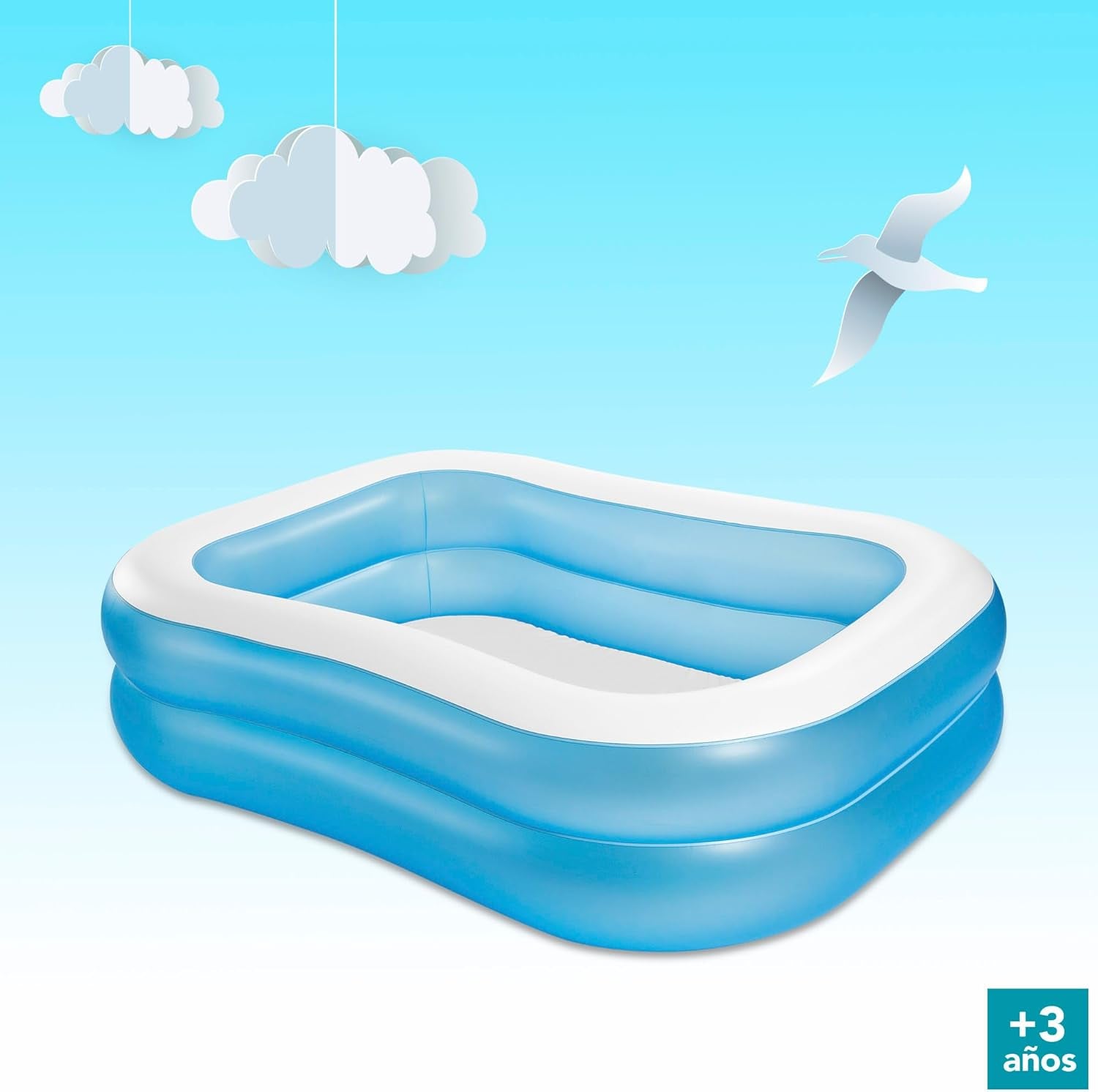 Intex Swim Center Familienpool, aufblasbar, Abmessungen: 203 cm x 152 cm x 48 cm (57180NP)