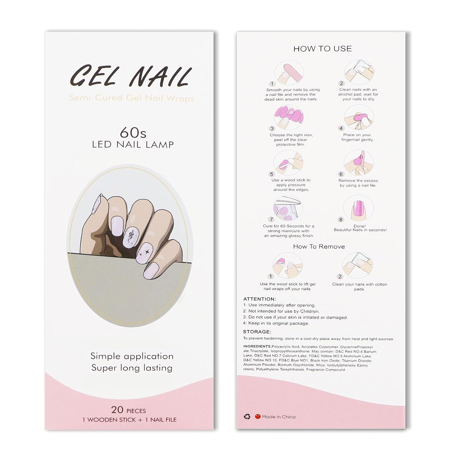 JMEOWIO Nagelfolie UV Härtend Schlange Stern UV Gel Nail Strips Nagelsticker Nagelaufkleber Nail Art Dekoration Nageldesign Zubehör