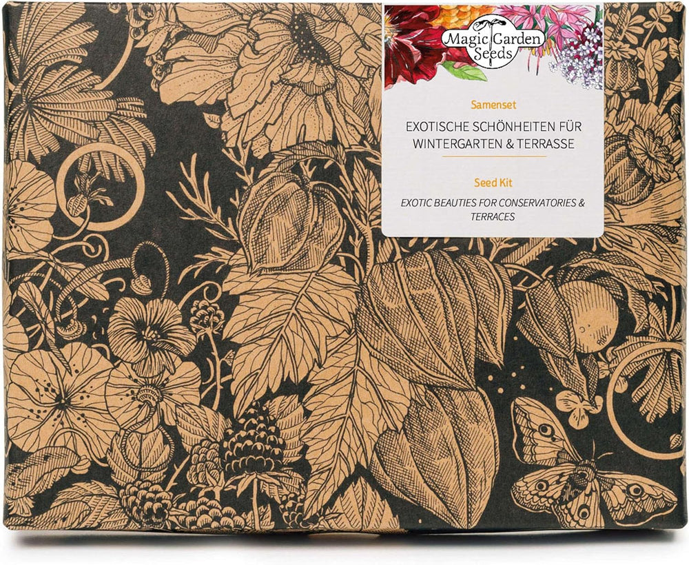 Exotische Schönheiten für Wintergarten und Terrasse - Samen-Geschenkset mit 5 frostempfindlichen Blühpflanzen aus aller Welt