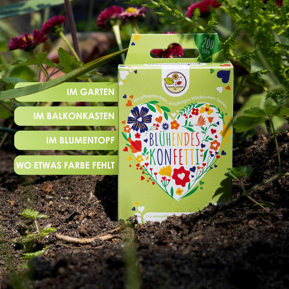 Blühendes Saatgut Konfetti Für Bunte Wildblumen - Farbenfrohes Blumenkonfetti Aus 100% Biologisch Abbaubarem Samenpapier (Ca. 600X Stück)