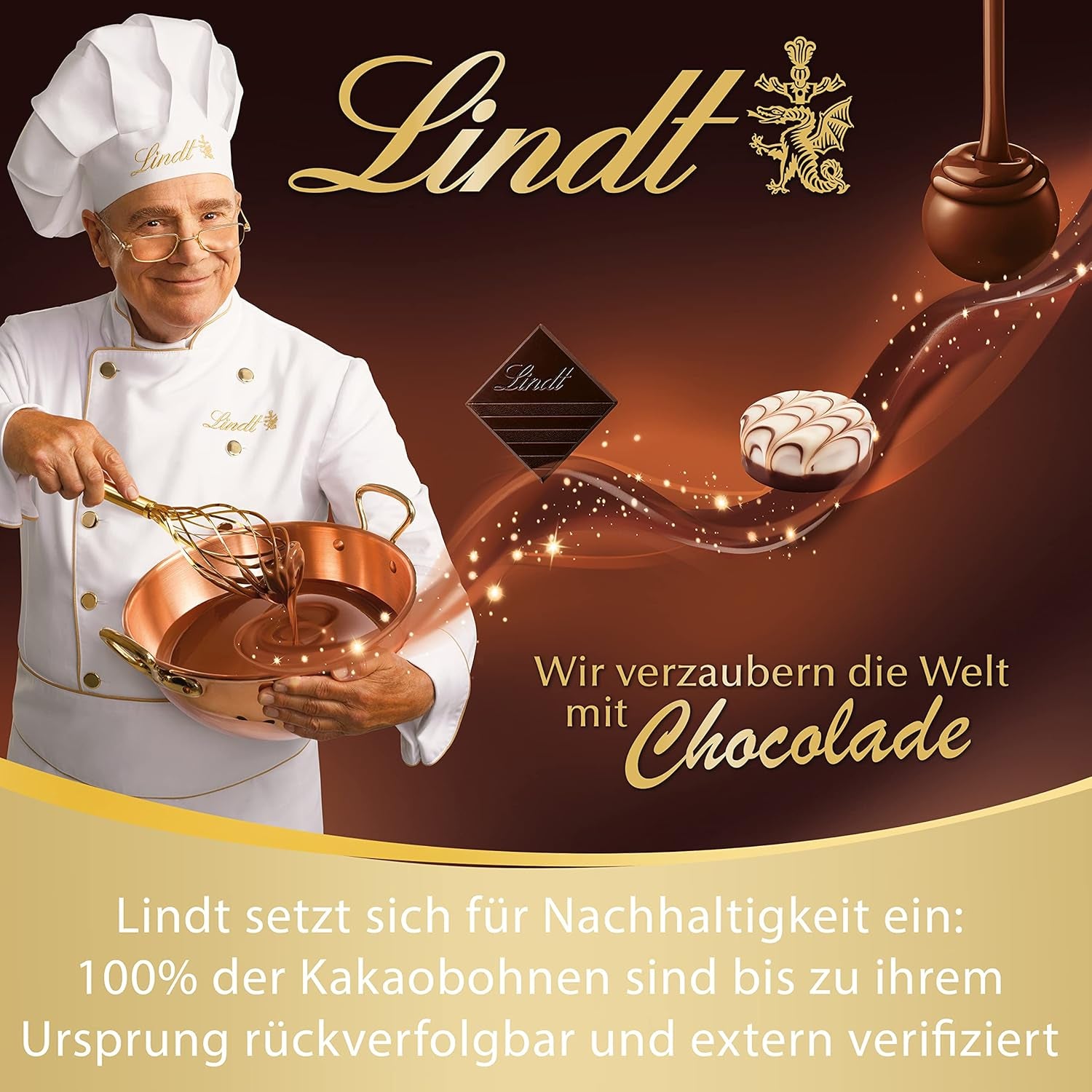 LINDOR Schokokugeln mit gesalzenem Karamell | ca. 80 Milchschokoladenkugeln mit Salzkaramellfüllung | Großpackung & Marc de Champagne-Schokoladenkugeln | 700 g